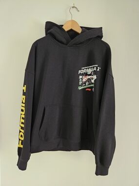 Formula 1 Hoodie Mens Large Racing F1 Black Motorsports Sweatshirt